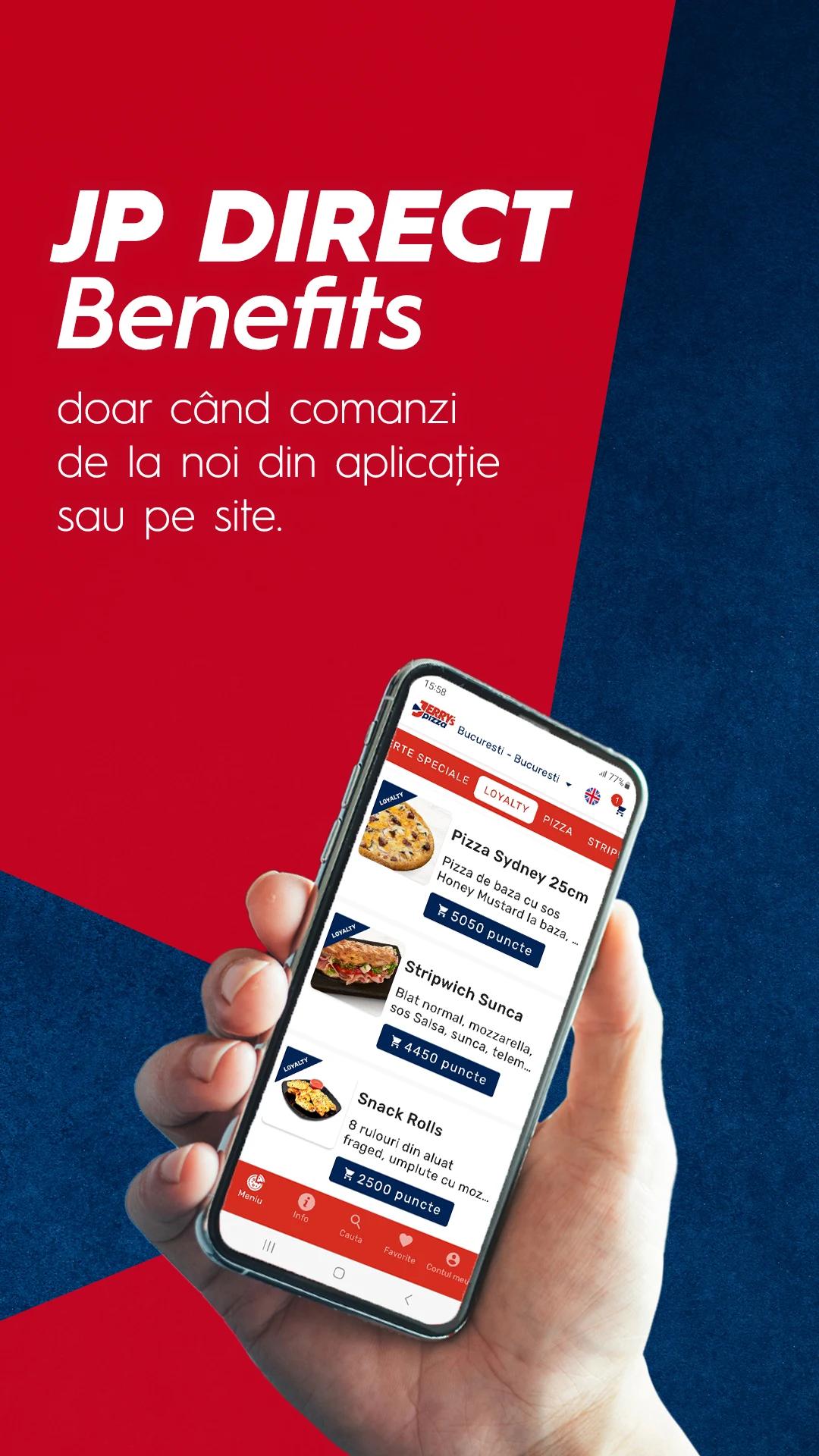 Aplicație Jerry's Pizza pentru comenzi online