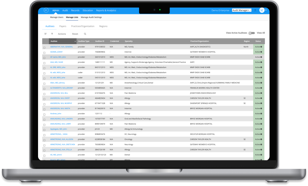 Medical audit platform — ACSPro Sharp