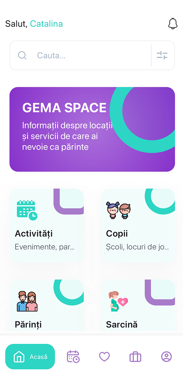 Family services app — Gema Space
