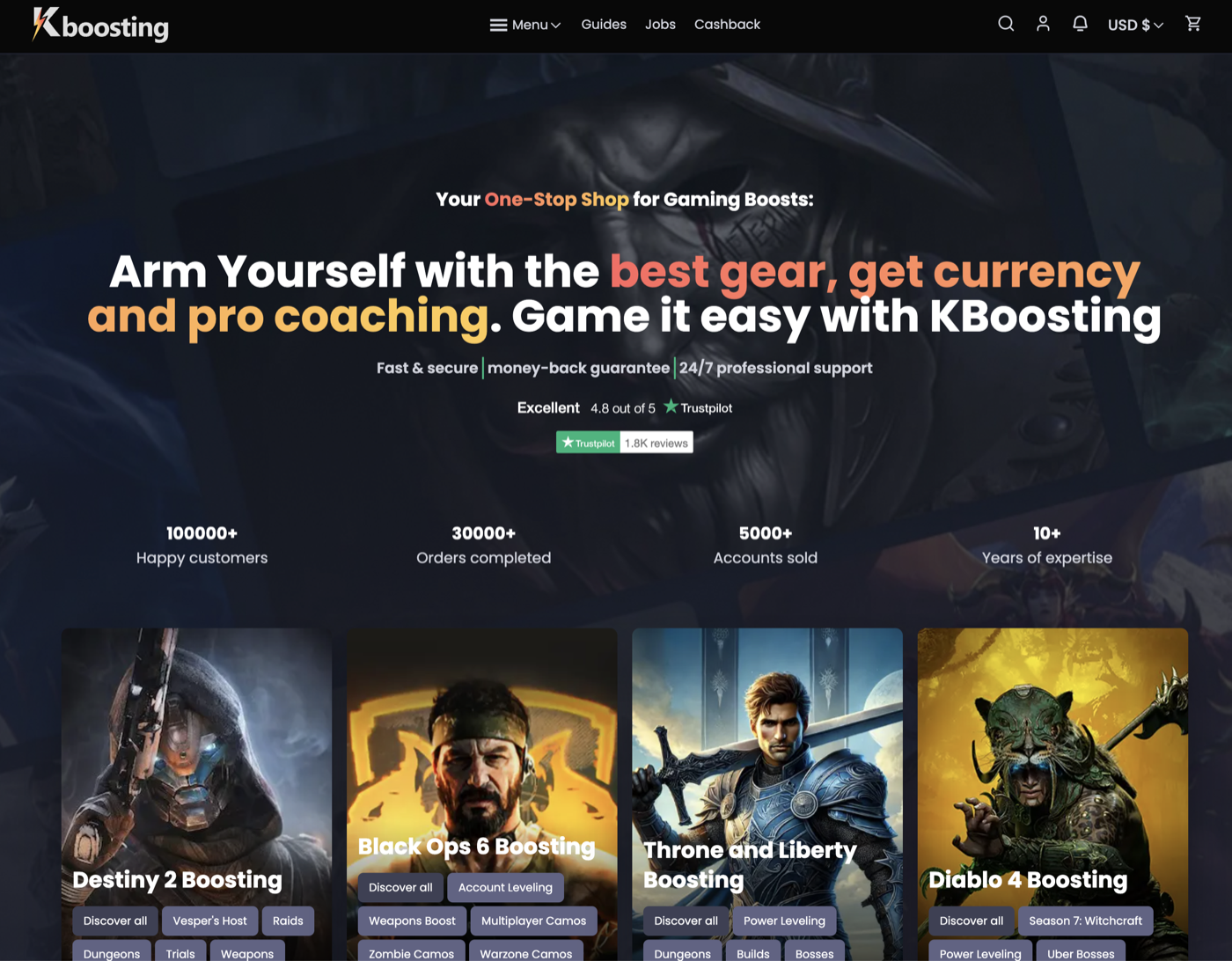 Gaming-boost e-commerce platform — KBoosting