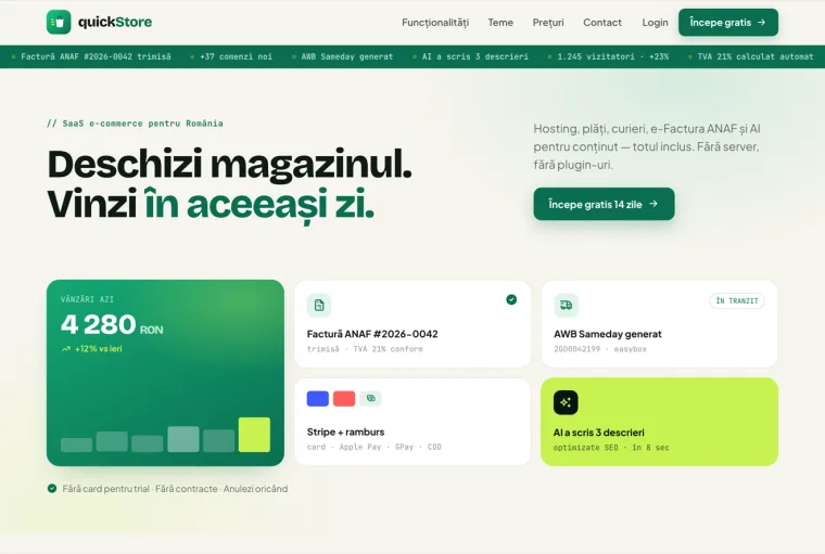 Magazin online în România în 10 minute — Quick Store