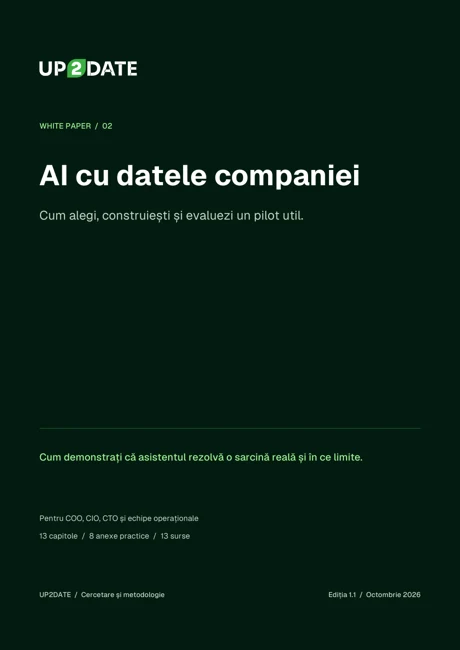 Coperta white paper-ului AI cu datele companiei